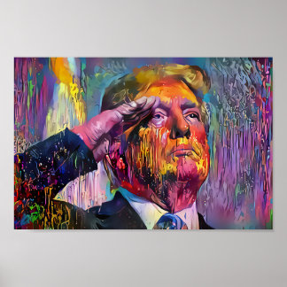 Poster Trump Salute - Estilo de Nova Orleans -