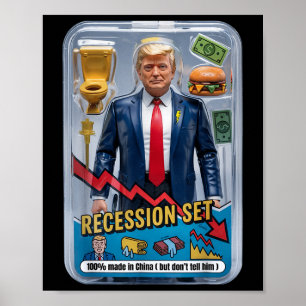Poster Trump Satire Sobrevivido à Recessão Conjunto de Aç