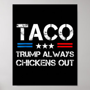 Poster Trump Sempre Desiste Taco Trade Meme Engraçado 1 