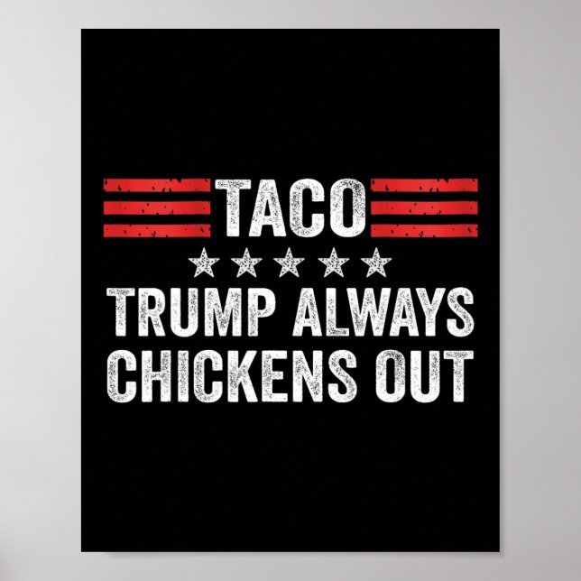 Poster Trump Sempre Desiste Taco Troca Meme Engraçado 2  (Frente)