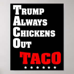 Poster Trump Sempre Desiste Taco Troca Meme Engraçado 3