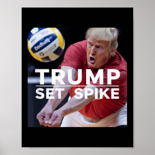 Poster Trump Set Spike Engraçado Jogador Político De Vole