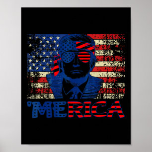 Poster Trump Shirts Quarto 4 De Julho Trump American Fla