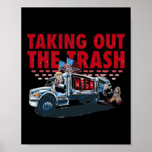 Poster Trump Tirando O Trapo Engraçado Do Lixo