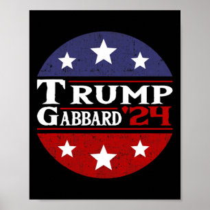 Poster Trump Tulsi Gabbard 2024 Bandeira Conservadora Dos