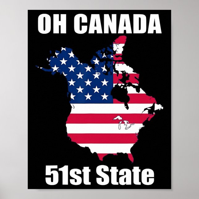 Poster Trump Usa Canada Funny 51 rua State (Frente)