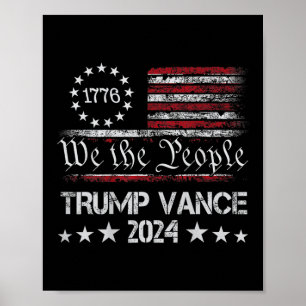 Poster Trump Vance 2024 Retro Stripe Jd Vance (em B)