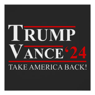 Póster Trump Vance 2024 Vice-presidente VP Trump 2024