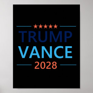 Poster Trump Vance 2028 Para O Presidente Eleito 28 Repúb