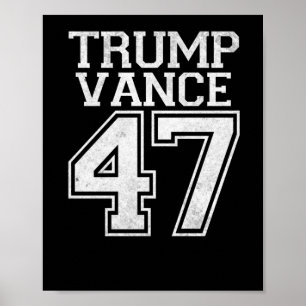 Poster Trump Vance 47º Presidente Número Vintage