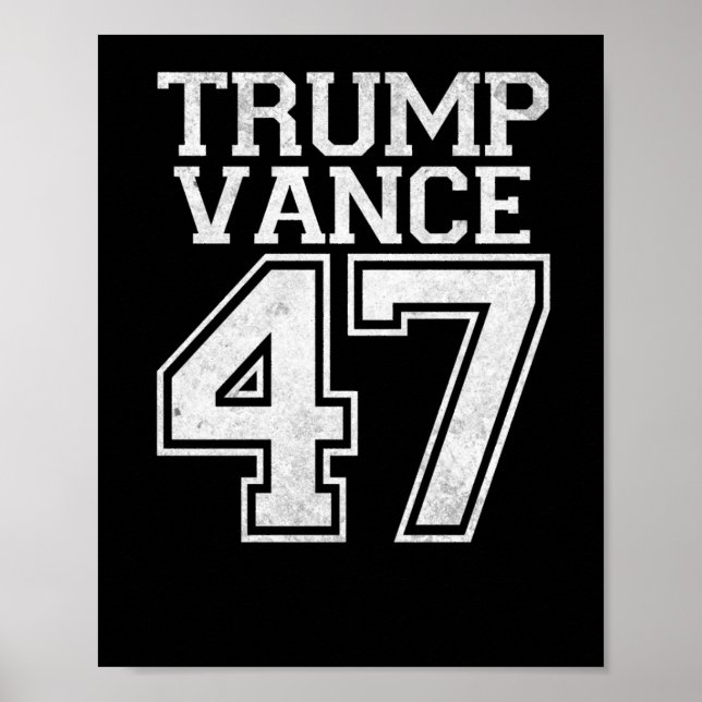 Poster Trump Vance 47º Presidente Número Vintage (Frente)