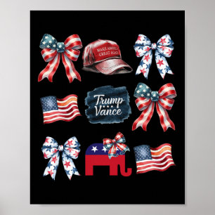 Poster Trump Vance Bow Coquette Voto Presidencial 2025 El