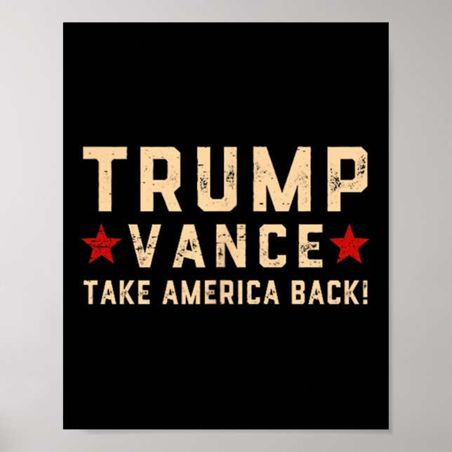 Poster Trump Vance (Frente E Trás) Vai Levar Um Felon (Frente)