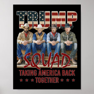 Poster Trump Vance Kennedy Elon Squad levando a América d