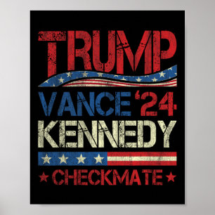 Poster Trump Vance Kennedy Xeque-Mate Eleição Republicano