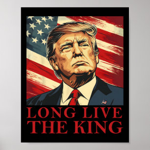 Poster Trump Viva o Rei Patriótico Americano