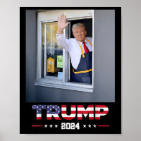 Trump Works Drive-thru Trump Servindo Fries france