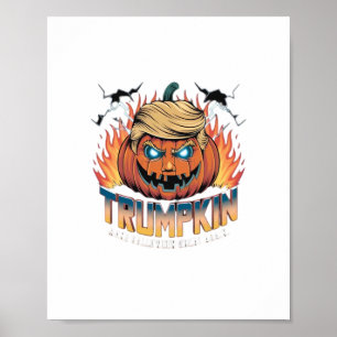 Poster Trumpkin Clássico - Design de Abóbora Louca