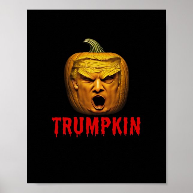 Poster Trumpkin - Engraçado Donald Pumpkin Halloween (Frente)