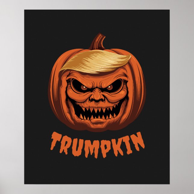Poster Trumpkin Grinning Donald Trump Halloween Pumpkin (Frente)
