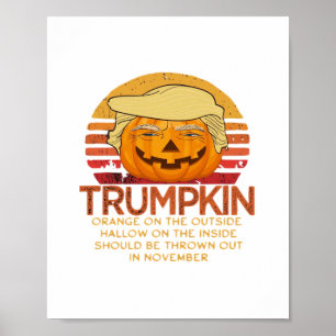 Poster Trumpkin Halloween Clássico Engraçado - Policial