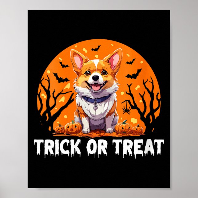 Poster Truque das Mulheres do Dia das Bruxas Cachorro de  (Frente)
