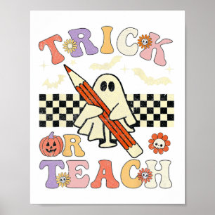 Poster Truque De Halloween De Grooven Ou Ensino De Fantas