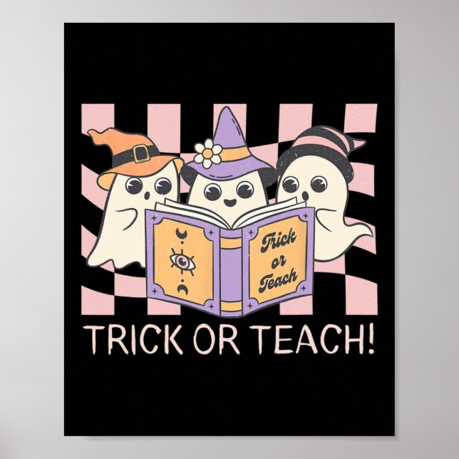 Poster Truque de Halloween em Grooven ou Ensino Teache Fa (Frente)
