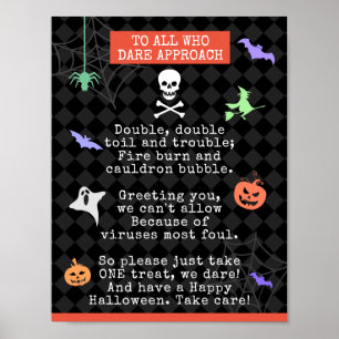 Poster Truque de Halloween ou Tratando Poema Pandêmico