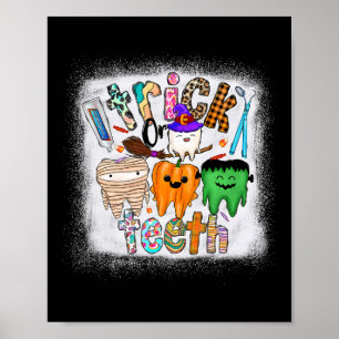 Poster Truque Engraçado Ou Dente Dentista Dentante Hallow