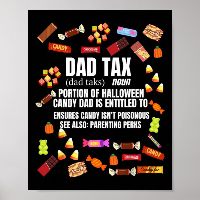 Poster Truque Fiscal Ou Tratar Doces Engraçado Sarcástico (Frente)