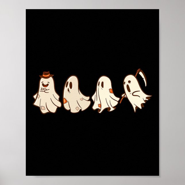 Poster Truque Ou Tratamento De Boo De Halloween Do Fantas (Frente)