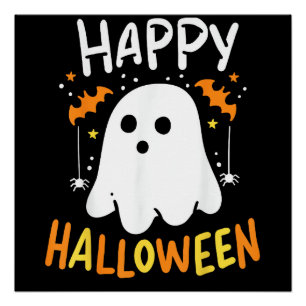 Póster Truque Ou Tratar Fantasma De Halloween