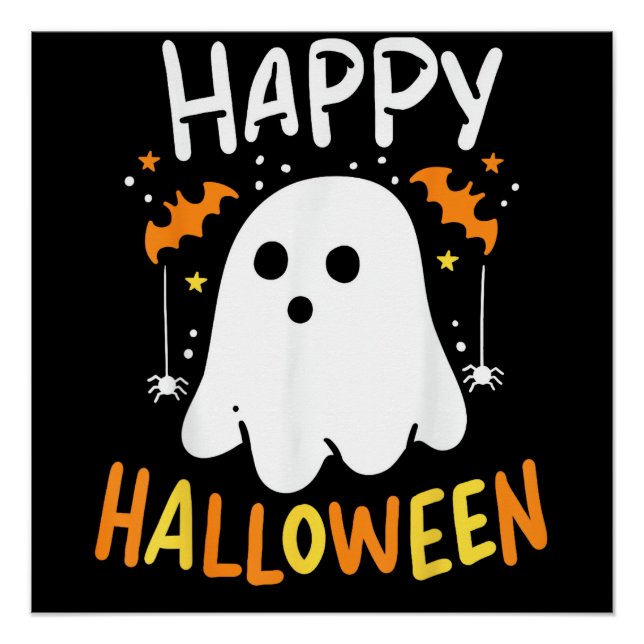 Póster Truque Ou Tratar Fantasma De Halloween (Frente)