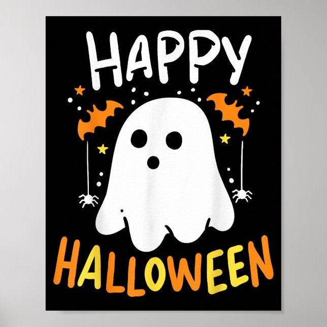 Poster Truque Ou Tratar Fantasma De Halloween (Frente)