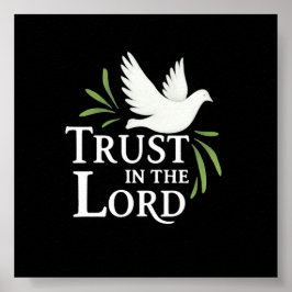 Poster Trust in the Lord White Dove Christian Flat Cards