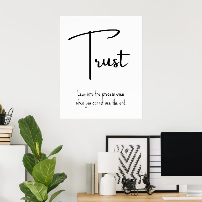 Poster Trust Motivational Quote Wall Print (Escritório em casa)