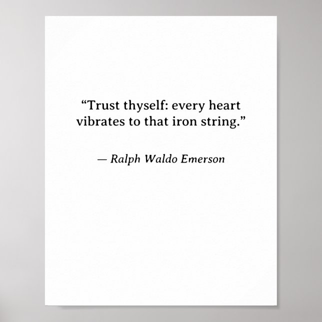 Poster Trust Thyself — Ralph Waldo Emerson Minimalist Wal (Frente)
