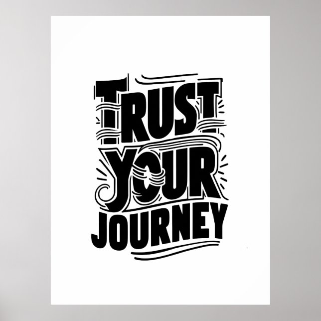 Poster Trust Your Journey Vertical Typography Art (Frente)