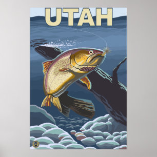Póster Truta de Cutthroat FishingUtah