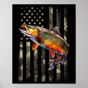 Poster Truta Salpicada da Corrente Bandeira Americana Pes