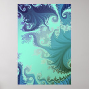 Poster tryptich azul do arabesque