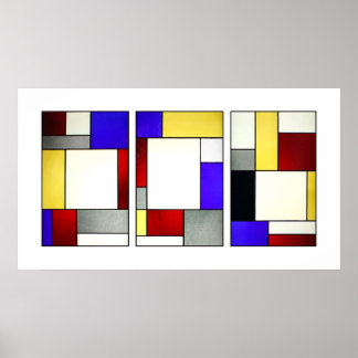 Poster Tryptych Theo Van Doesburg, Janela de Vidro Estend