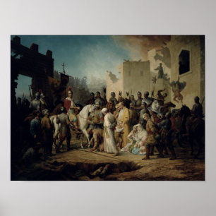 Póster Tsar Ivan IV Kazan de conquista em 1552, 1894