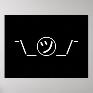 Poster Tsu Kana Shrug Emoticon ¯\_ ㋡_/ movimento Japonês 