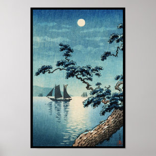 Póster Tsuchiya Koitsu Maiko Costa Marítima shin hanga