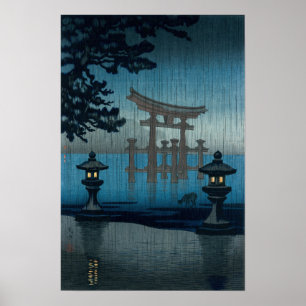Poster Tsuchiya Koitsu - Miyajima na Chuva