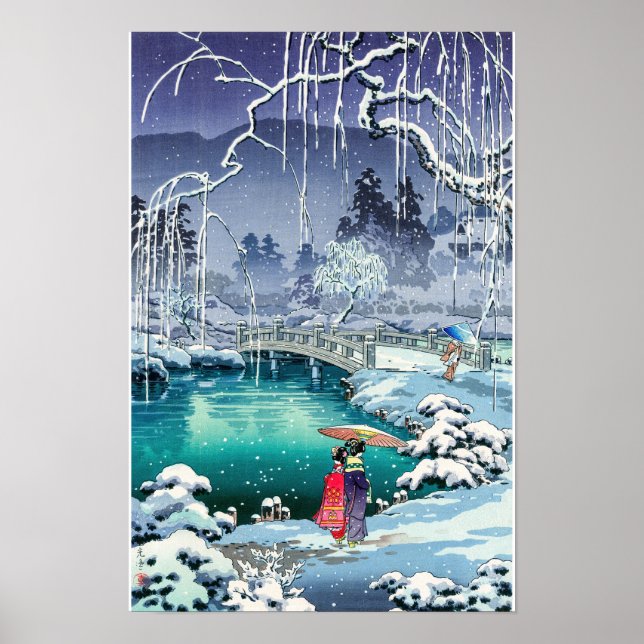Poster Tsuchiya Koitsu - Neve de primavera em Maruyama (Frente)