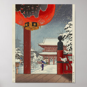 Poster Tsuchiya Koitsu Um Dia De Inverno No Templo Asakus