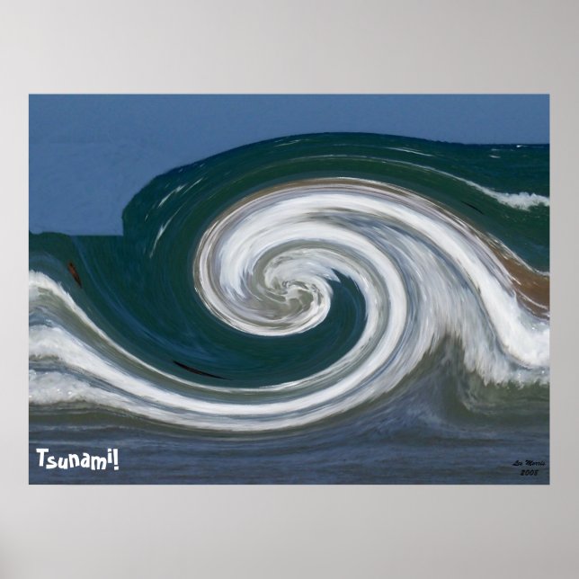 Póster Tsunami de Arte Abstrato moderna! (Frente)